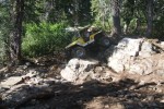 Saddle lake waterfall